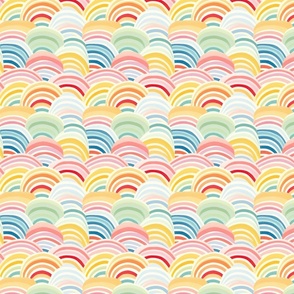 Tiny Rainbow Arch Delight - Vibrant Textured Arc Pattern