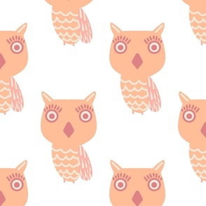 Owls Pantone peach fuzz -- White