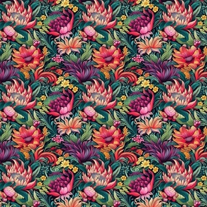 Lush Botanical Tapestry Floral Pattern