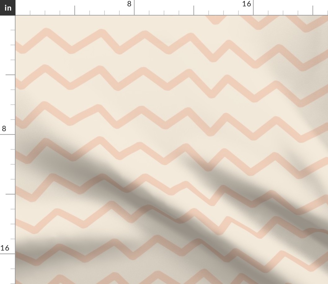 Geometric, Contemporary, Hand Drawn, horizontal zig zag lines, Brown, White, Desert, Linen, 2024 Pantone colors,