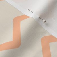 Geometric, Contemporary, Hand Drawn horizontal zig zag lines, Orange, tangerine, White, Linen,  2024 Pantone colors