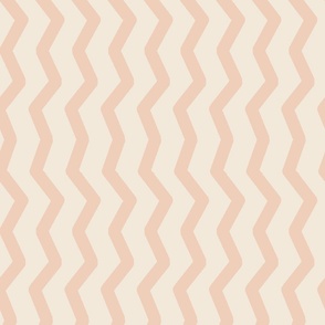 Brown Desert Sand Wonky Vertical Zig Zag Lines on a white linen background