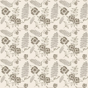 floral line pattern neutral