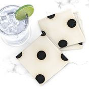 Black and Antique White Polka Dots (medium scale)