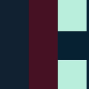 Navy blue, burgundy and light water green - geometric abstraction 