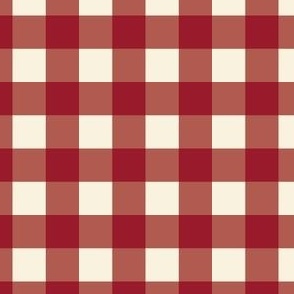 Off Red Vintage White Gingham Small Scale