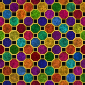 Minimalist Octagon Tile in Jewel Tones