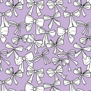 Messy minimalist freehand bows - little gift theme girls design on lilac purple 