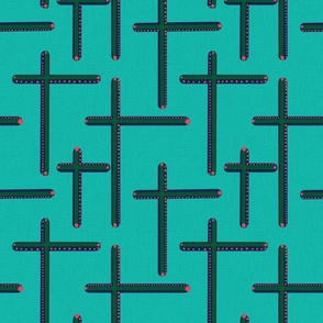 Seafoam Green Turquoise Cross Pattern Large Scale