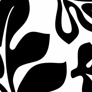 BLACK AND WHITE HAWAIIAN FLOWERS - LARGE SCALE