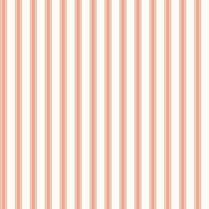 Salmon Ticking Stripe, Medium Salmon Pillow Ticking - Coral