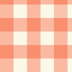 1.5" Salmon Gingham: Dark Salmon Check, Red-Orange Buffalo Check, Buffalo Plaid