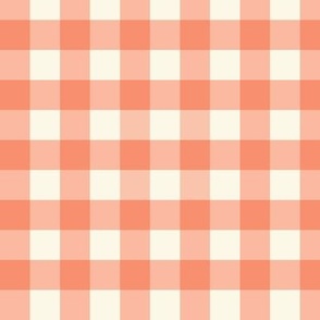 3/4" Salmon Gingham: Dark Salmon Check, Red-Orange Buffalo Check, Buffalo Plaid