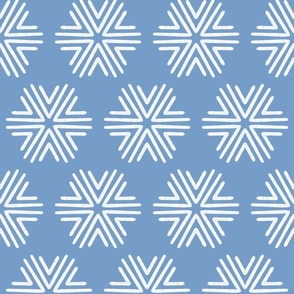 Boho Geometric in Deep Blue-Gray and White - Large - Navy Boho, Boy's Room, Boho Snowflakes