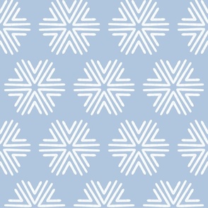 Boho Geometric in Light Blue-Gray and White - Large - Gray Boho, Boy's Room, Boho Snowflakes