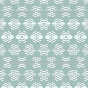 Boho Geometric in Sage Green and White - Medium - Muted Green Boho, Boy's Room, Boho Snowflakes