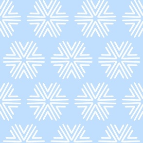 Boho Geometric in Light Pastel Blue and White - Large - Blue Boho, Kid's Room, Boho Snowflakes