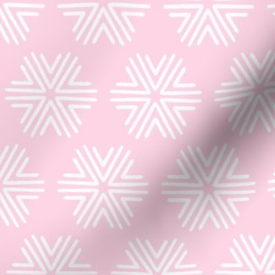 Boho Geometric in Light Pastel Pink and White - Medium - Pink Boho, Kid's Room, Boho Snowflakes