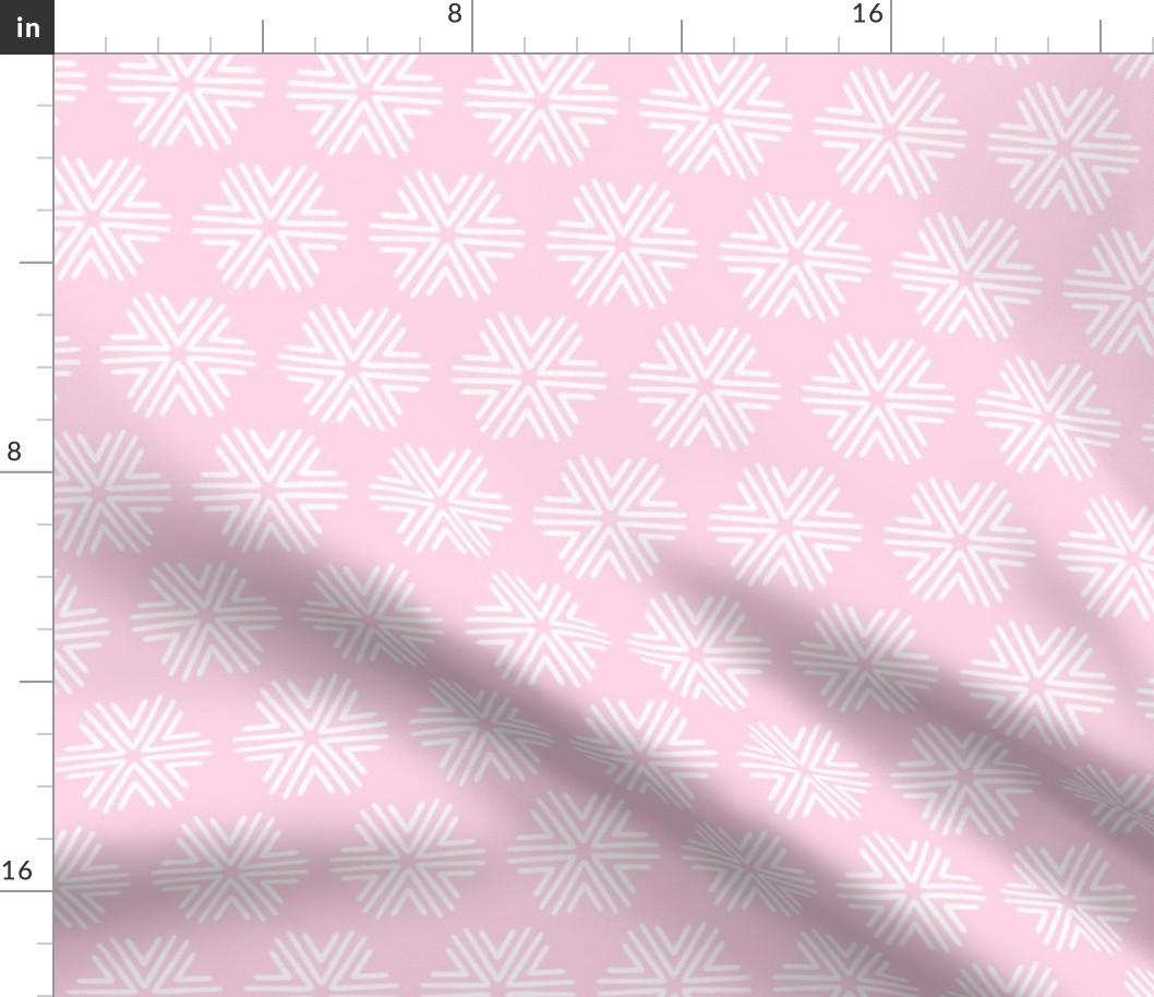 Boho Geometric in Light Pastel Pink and White - Medium - Pink Boho, Kid's Room, Boho Snowflakes