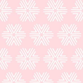Boho Geometric in Light Pastel Coral Pink and White - Large - Peachy Pink Boho, Kid's Room, Boho Snowflakes