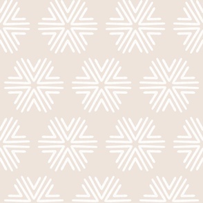 Boho Geometric in Light Neutral Beige and White - Large - Neutral Boho, Kid's Room, Boho Snowflakes