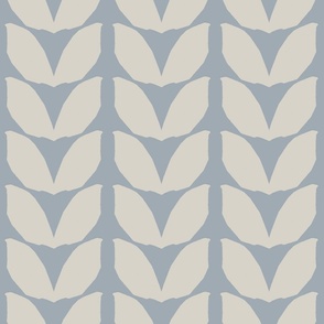 Botanical petals - cream on blue