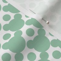 Subtle Overlapping Polka Dots in Sage Green