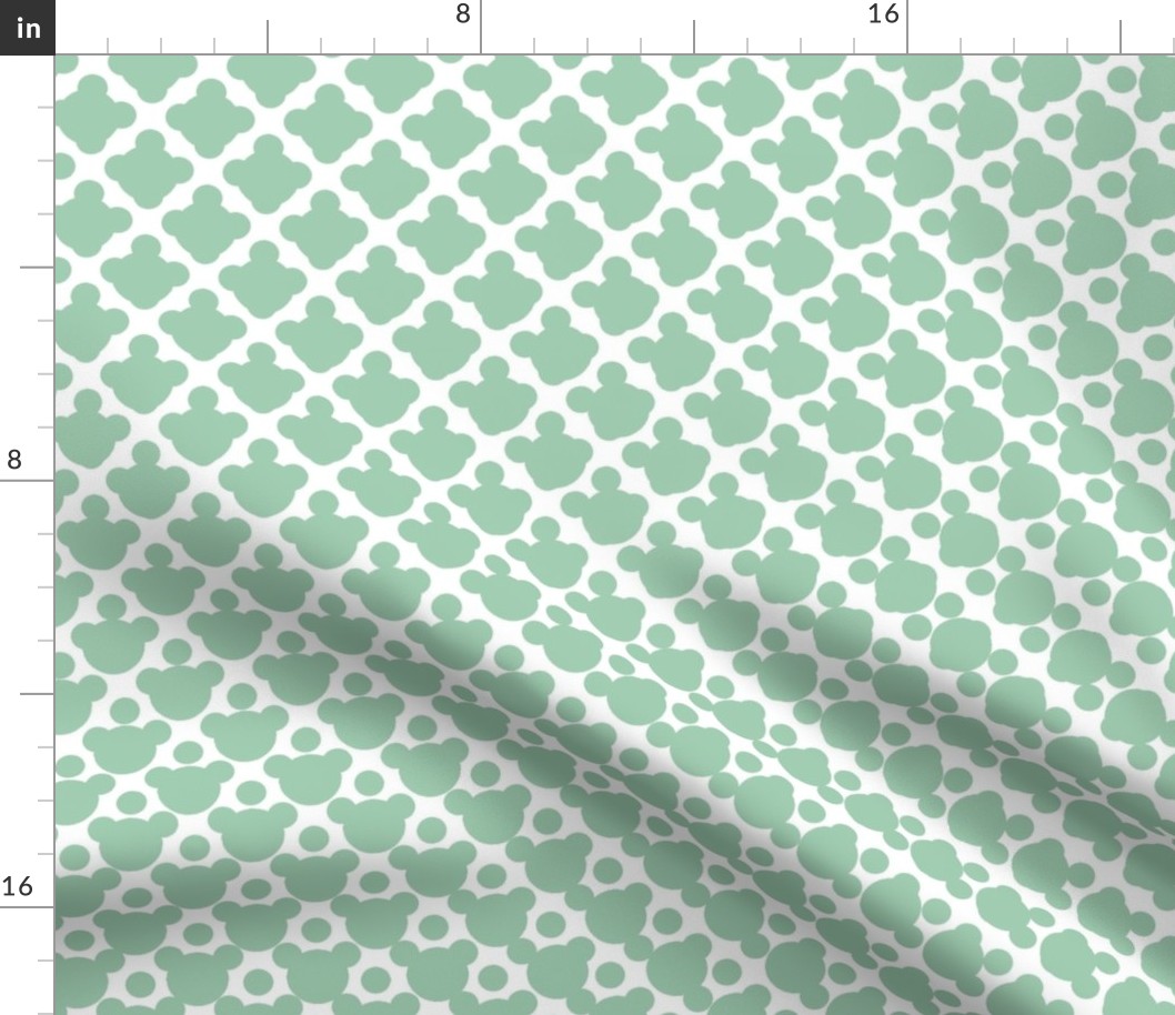 Subtle Overlapping Polka Dots in Sage Green