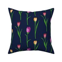 Welcome Spring, navy tulips 