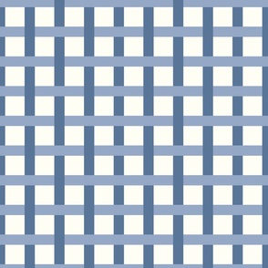 Large - Monochrome plaids Grey blue and off white