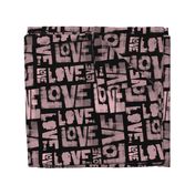 Love Graffiti Pattern - Pink and Black - Stamp Print