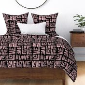 Love Graffiti Pattern - Pink and Black - Stamp Print