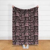 Love Graffiti Pattern - Pink and Black - Stamp Print