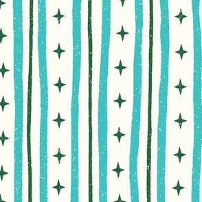 Textured Star Stripe - green and blue