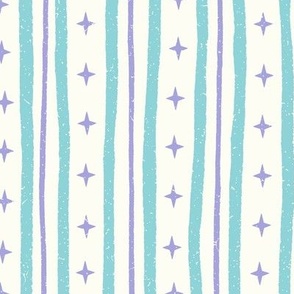 Textured Star Stripe - lilac and pool