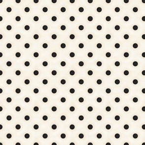Black and Antique White Polka Dots (small scale)