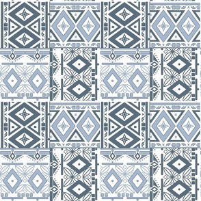 Vintage Ethnic Traditional Patchwork Rustic Gray 