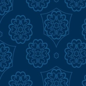 Minimalist Floral Shield Blue 