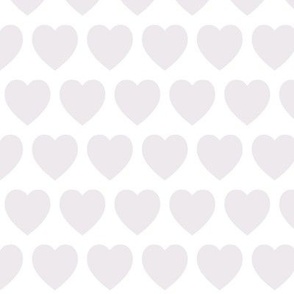 Big heart shapes nursery pattern - soft pink-grey on white