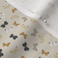  Playful Butterflies, Scattered Butterfly Print, Kids Fabric, Nursery Decor, Apparel Fabric, Beige Tan Brown_8'x8'