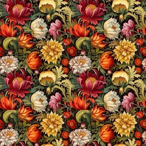 Renaissance Garden: Opulent Floral Tapestry