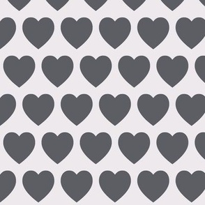 Big heart shapes nursery pattern - dark grey on soft pink-grey