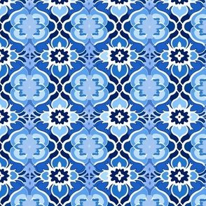 Sapphire Elegance: Moroccan Tile-Inspired Pattern