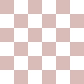 Classic Simple Checkered Beige and White - Large Scale 3 Inch Squares
