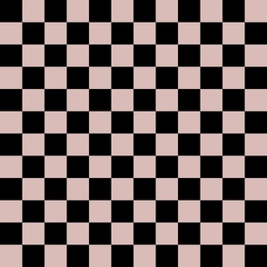 Classic Simple Checkered Beige and Black - 1.5 Inch Squares