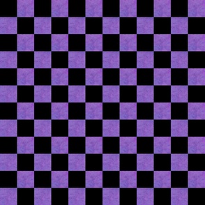 Modern Textured Purple and Black Checkerboard - 1.5 Inch Squares