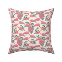 Tropical Frog and Lobster-Claws - on pale cream, small 