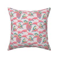 Tropical Frog and Lobster-Claws - on light gray, small 