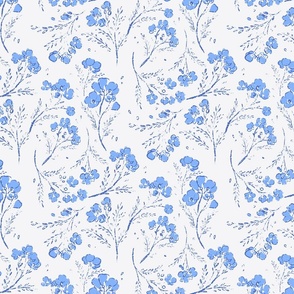 [M] Itsy Bitsy Waxflowers Sketch in Indigo Blue #P240101