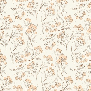 [M] Itsy Bitsy Waxflowers Sketch in Vintage Yellow Cream #P240104